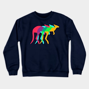 Australian colorful kangaroo Crewneck Sweatshirt